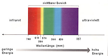 Das sichtbare Spektrum des Lichts